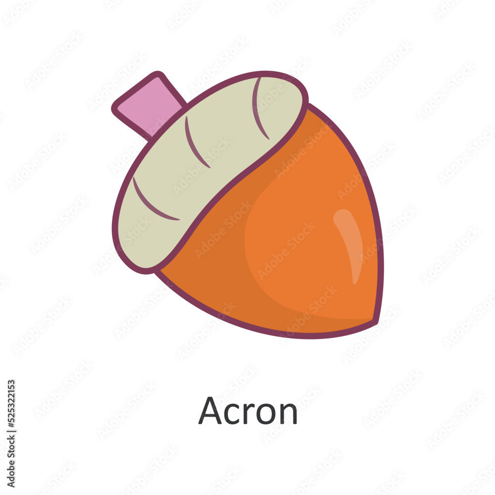 Obraz premium Acron vector Filled Outline Icon Design illustration. Nature Symbol on White background EPS 10 File
