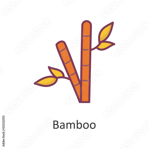 Bamboo vector Filled Outline Icon Design illustration. Nature Symbol on White background EPS 10 File