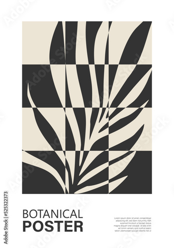 Minimal wall art poster with abstract shapes composition collage