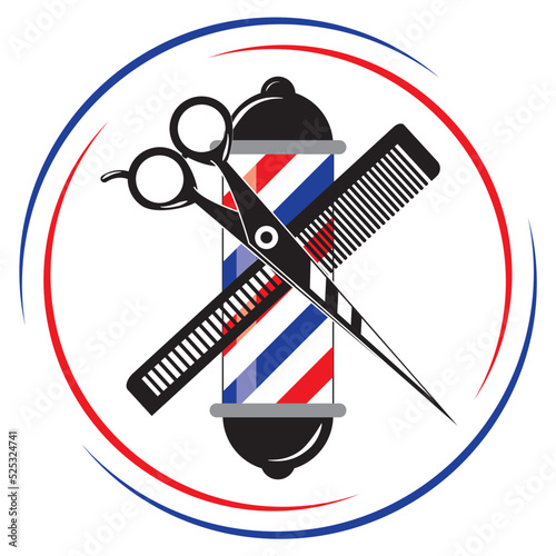 vector logo icon barbershop scissors comb lamp