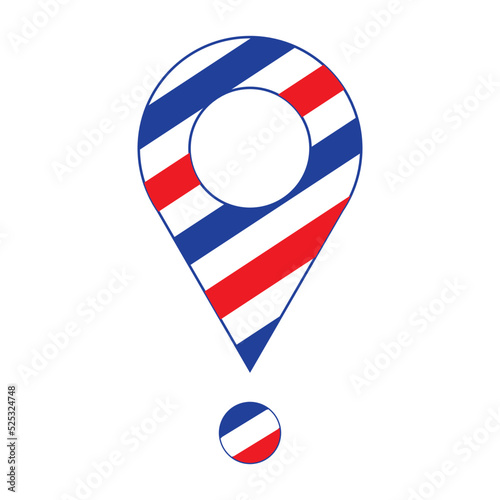 vector logo icon location maps barbershop scissors comb lights