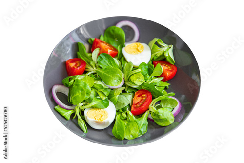 egg salad vegetable  tomato, onion, leaves lettuce green mix fresh healthy meal food snack diet on the table copy space food background 