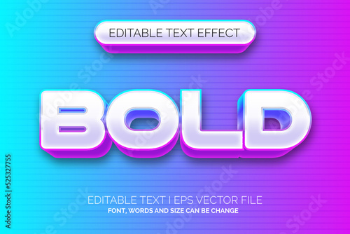 modern gradient 3d bold text effect pastel color