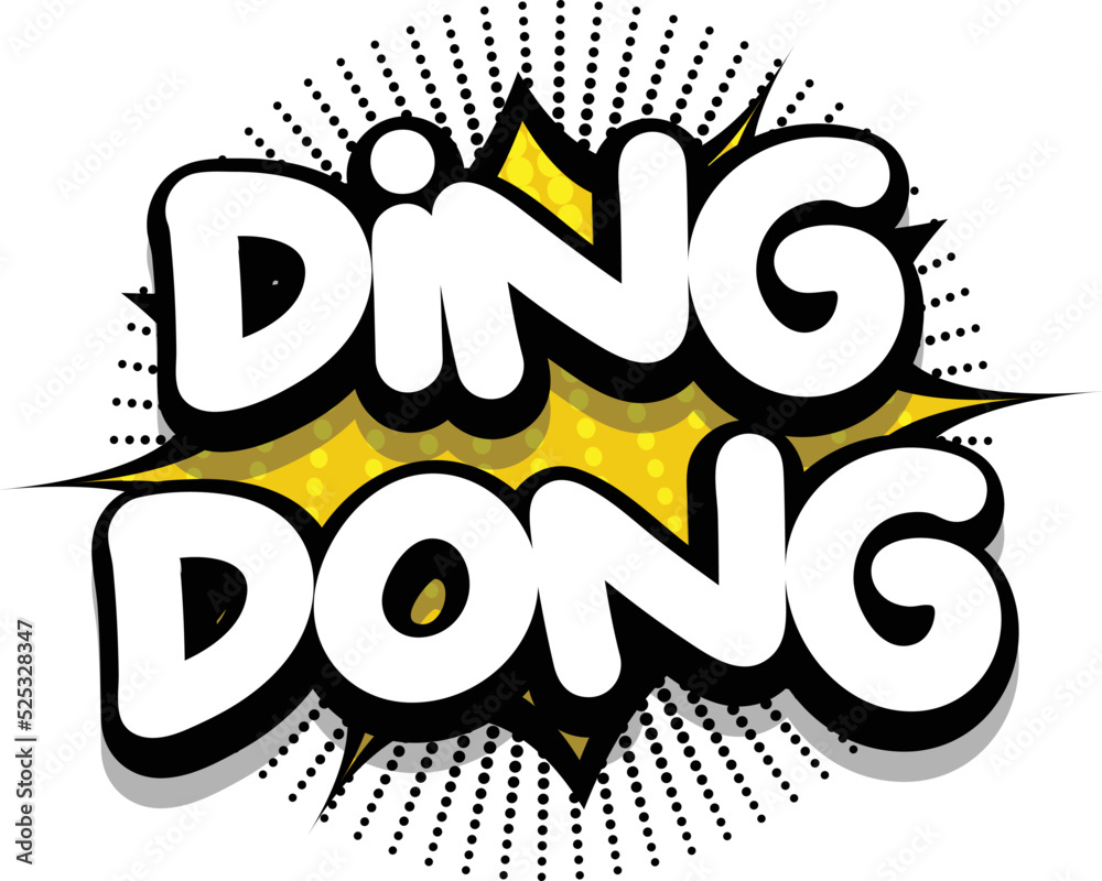 ding dong Comic book explosion bubble vector illustration Stock Vector ...