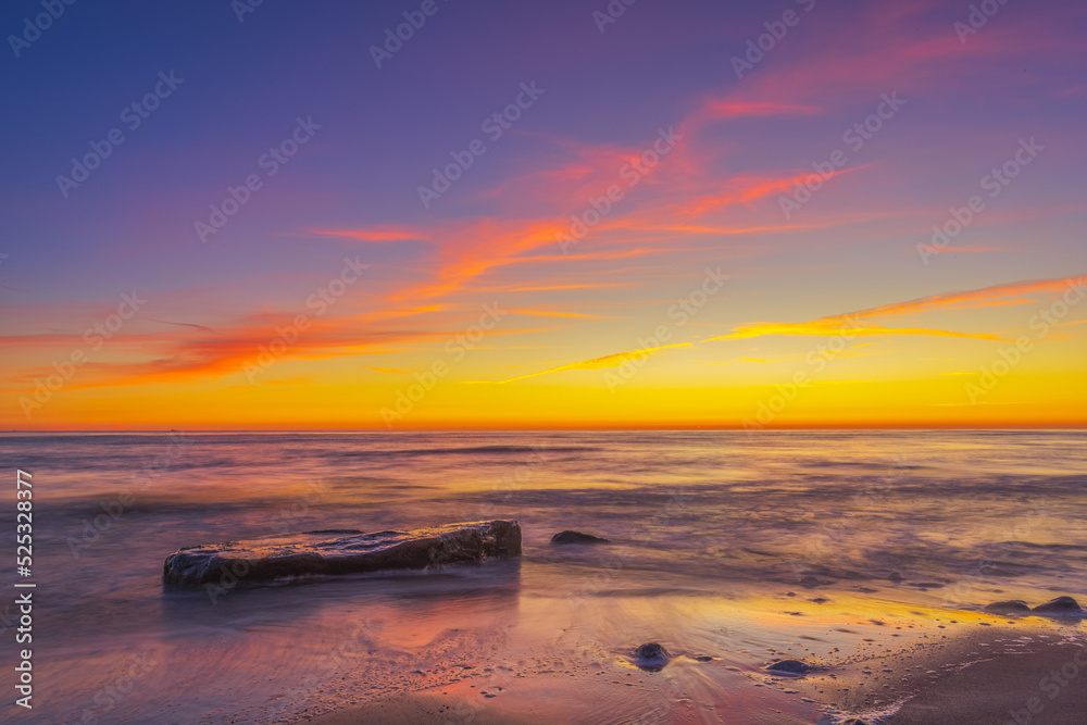 Dutch man cap landscape in Lithuania. Beautiful seaside landscape, sunset landscape