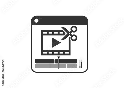 Icon  app Video Editing. Icon Video Timeline black Color.