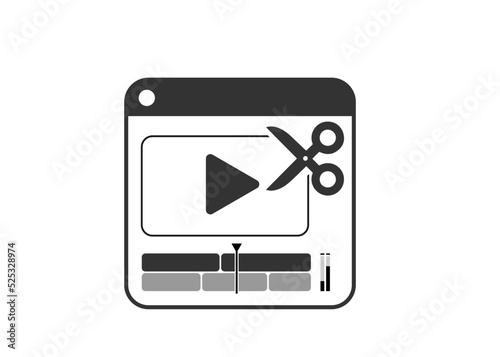 Icon  app Video Editing. Icon Video Timeline black Color.