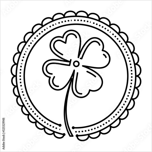 Clover Four Leaf Icon Monoline Style M_2208001