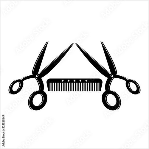 Scissors And Comb Icon M_2208001