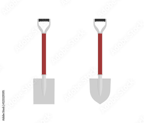 Spade illustration vector flat design editable. Shovel icon. Trowel vector.