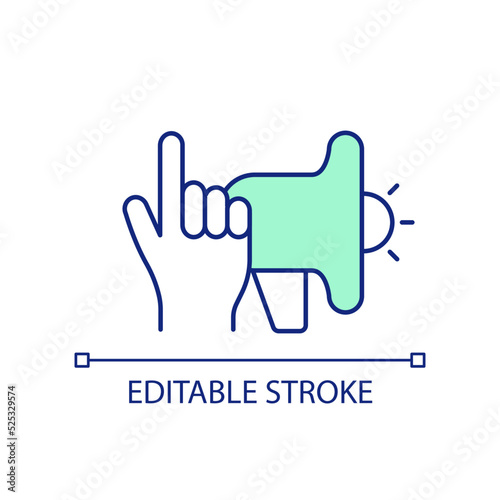 Capture attention with advertising content RGB color icon. Online promotion. Attract viewers focus. Isolated vector illustration. Simple filled line drawing. Editable stroke. Arial font used