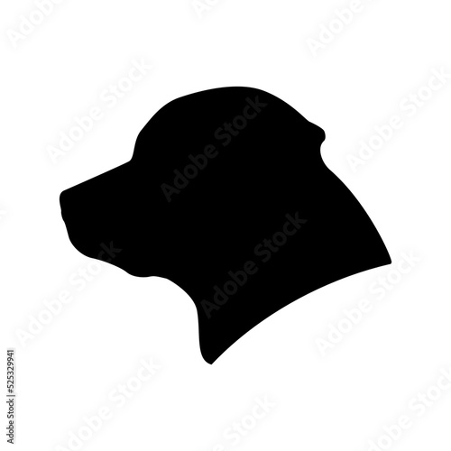 rottweiller head symbol silhouette flat design vector illustration. Dog Logo