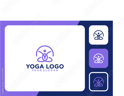 yoga logo design with line art