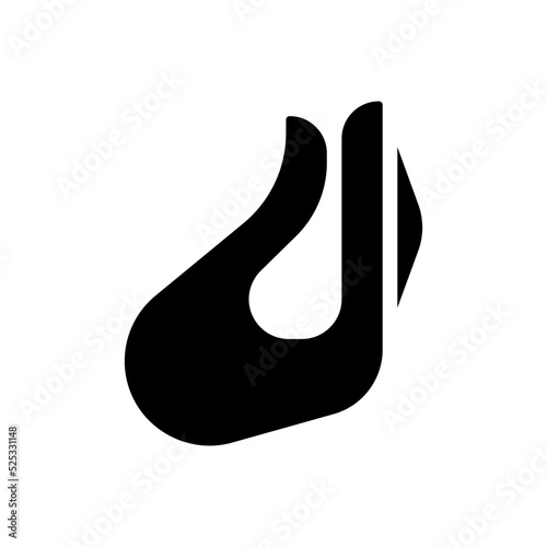 Italian hand gesture black glyph icon. Fingers bunch. Non verbal expression. Emotional communication. Silhouette symbol on white space. Solid pictogram. Vector isolated illustration