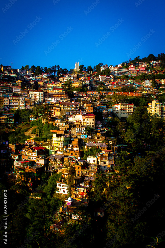 Shimla in the Himalayas on a sunny day