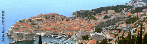Panoramic aerial view at Dubrovnik, Croatia photo