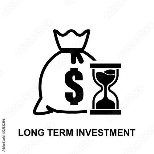 Long term investment icon isolated on white background vector illustration.