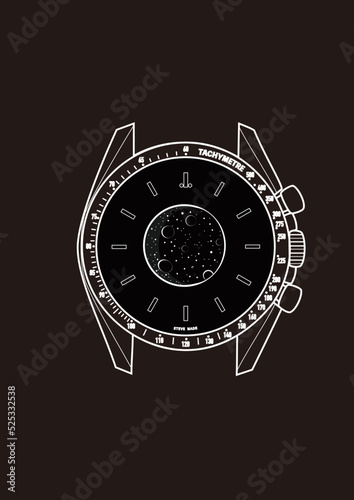 Mobile wallpaper with minimalist watch illustration