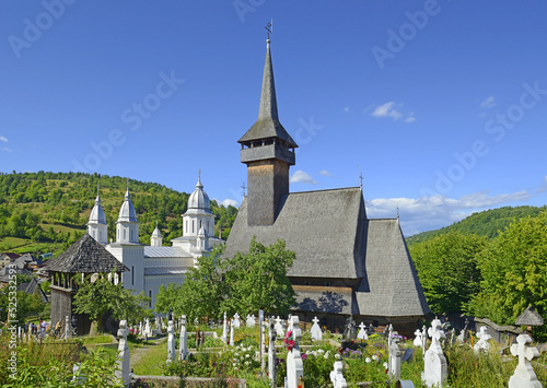 Botiza, Wooden Church – This church dates from 1699. Maramures, Romania photo