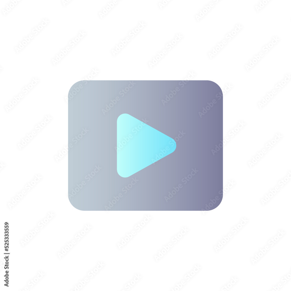 Video flat gradient color ui icon. Moving visual media. Record and play. Multimedia player. Simple filled pictogram. GUI, UX design for mobile application. Vector isolated RGB illustration Video flat gradient color ui icon. Moving visual media. Record and play. Multimedia player. Simple filled pictogram. GUI, UX design for mobile application. Vector isolated RGB illustration