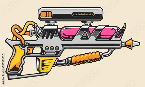 Fantasy weapon label colorful vintage