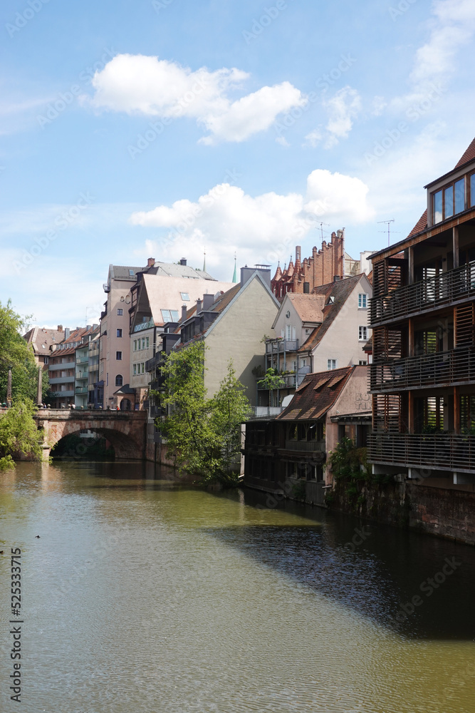 Embankments in the center of Nuremberg, Germany