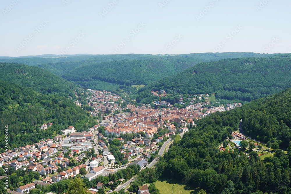 The panorama of Bad Urach, Baden Wuerttemberg, Germany