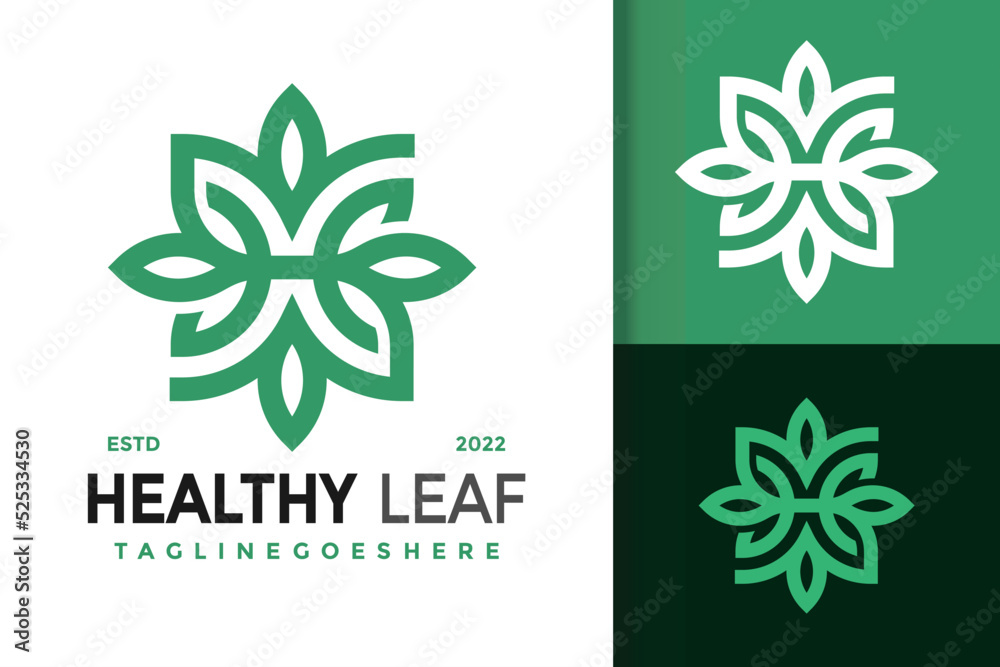 Letter H Nature Healthy Leaf Logo Design, brand identity logos vector ...