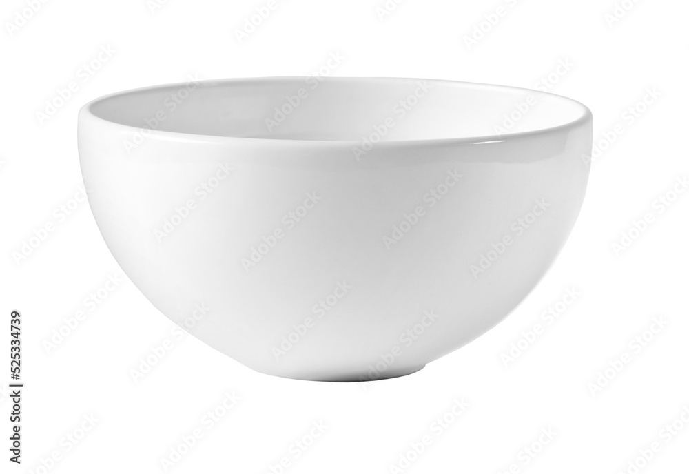 White empty bowl isolated on white background, White empty bowl isolated on white background,