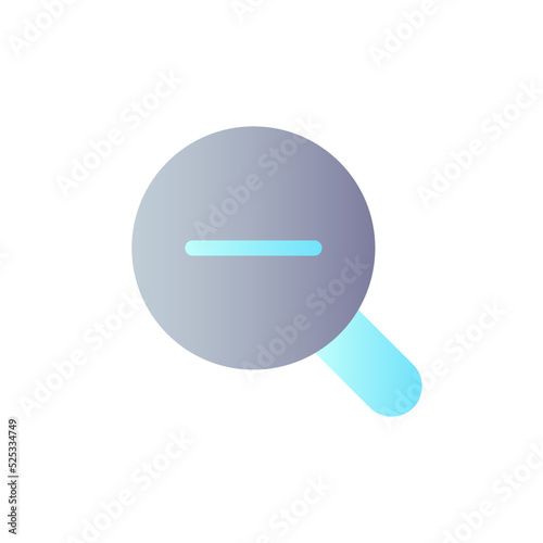 Magnifier and minus flat gradient color ui icon. Image downsizing. Navigation tool. Photo editor. Simple filled pictogram. GUI, UX design for mobile application. Vector isolated RGB illustration