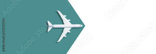 Model plane,airplane on pastel color background green