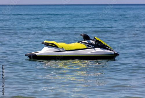 Water bike on the blue sea.