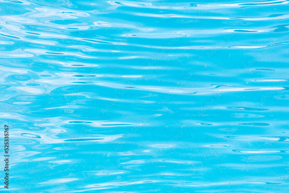 Blue water in the pool.