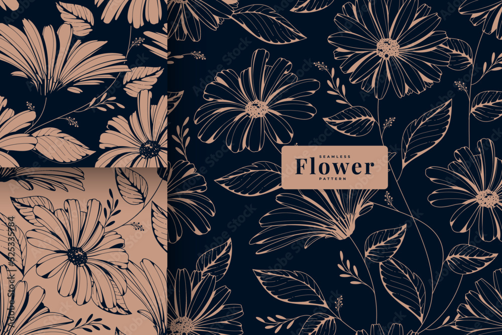 dark vintage floral pattern collection