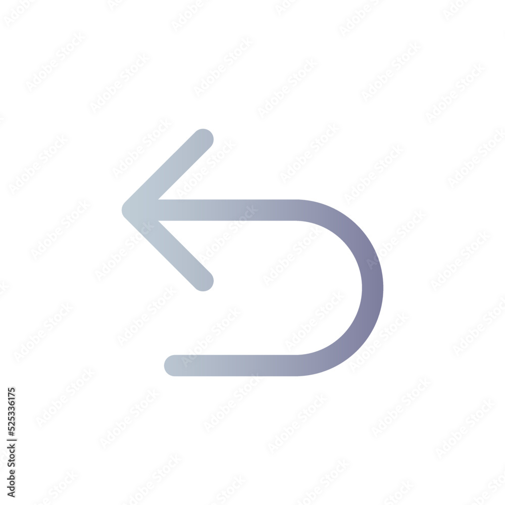 Undo flat gradient color ui icon. Digital program navigation. Move to previous step. Pointer. Simple filled pictogram. GUI, UX design for mobile application. Vector isolated RGB illustration Undo flat gradient color ui icon. Digital program navigation. Move to previous step. Pointer. Simple filled pictogram. GUI, UX design for mobile application. Vector isolated RGB illustration