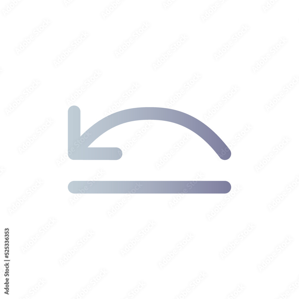 Move backward flat gradient color ui icon. Video editor program navigation. Move to previous step. Simple filled pictogram. GUI, UX design for mobile application. Vector isolated RGB illustration - obrazy, fototapety, plakaty 
