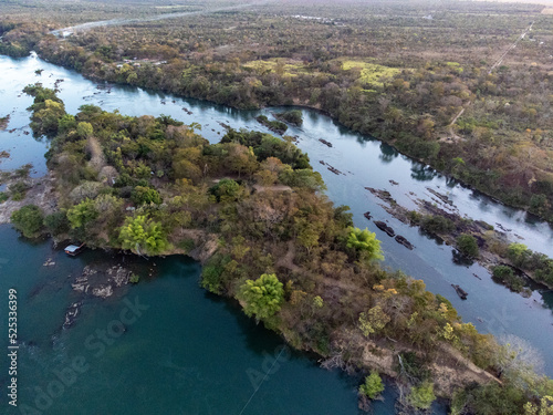 Wonderful Tocantins River with its tributaries forming islands just after sunset