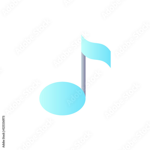 Musical note flat gradient color ui icon. Pitch, duration. Multimedia player feature. Video editor. Simple filled pictogram. GUI, UX design for mobile application. Vector isolated RGB illustration