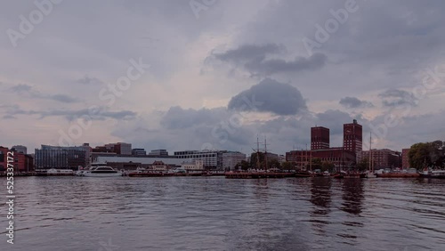 Aker Brygge and City Hall Timelapse from Pier Skur 33