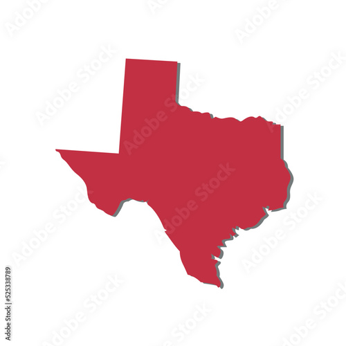 Simple vector illustration of texas map, map flat design.