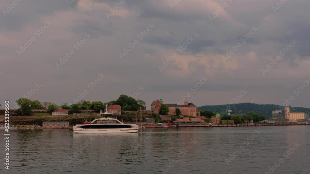 Akershus Fortress Timelapse from Aker Brygge Akershus Fortress Timelapse from Aker Brygge