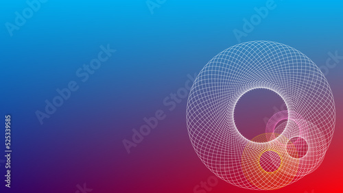 Geometric shape on gradient background, science, and technology background concept.