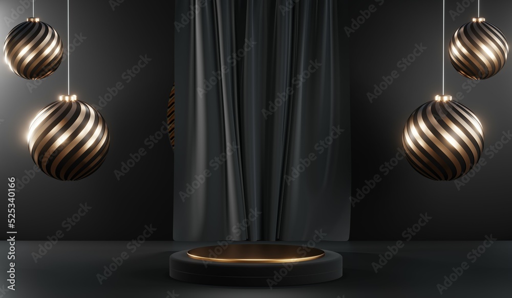 3D rendering of blank product background for cream cosmetics Modern black podium background 3D rendering of blank product background for cream cosmetics Modern black podium background
