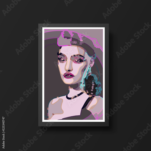 Abstract beautiful women portrait. Woman beauty fashion concept, minimalistic style. Trendy modern illustration for poster, banner, cover.