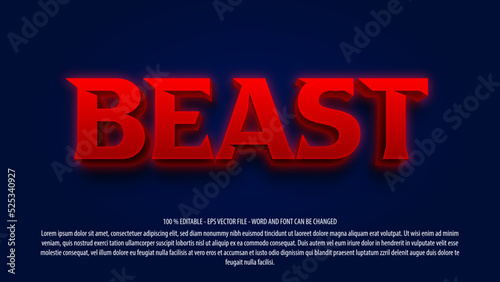 Beast 3d editable text effect template