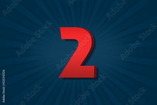 2 two Number count template poster design. event letter photo
