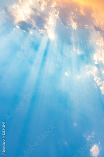Beautiful beam of light and the clouds