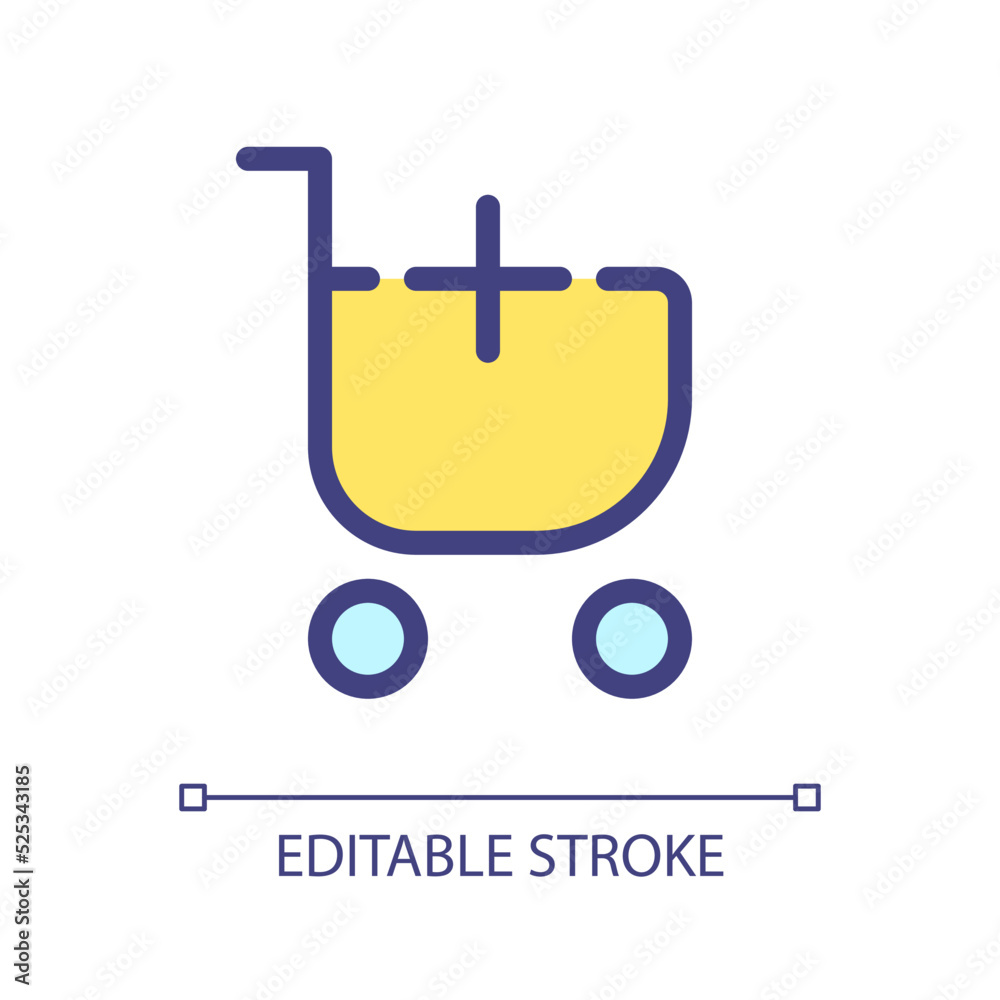 Add item to shopping cart pixel perfect RGB color ui icon. Buy products. Simple filled line element. GUI, UX design for mobile app. Vector isolated pictogram. Editable stroke. Arial font used Add item to shopping cart pixel perfect RGB color ui icon. Buy products. Simple filled line element. GUI, UX design for mobile app. Vector isolated pictogram. Editable stroke. Arial font used