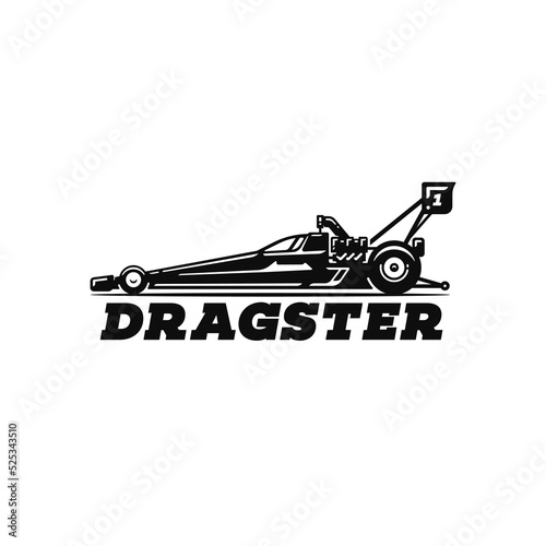 Dragster car on white background modern logo design vector.