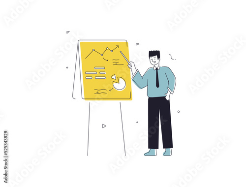 Action plan step by step checklist to progress and finish project, procedure or action steps to develop and complete work concept, businessman present action plan with checklist step on whiteboard.